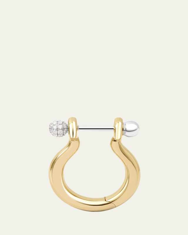 14K Yellow Gold Ball Hoop Earrings with Diamonds